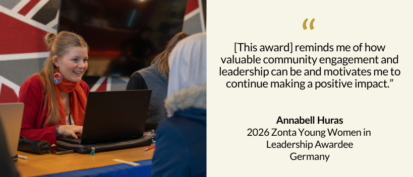 2026 Zonta Young Women in Leadership awardee Annabell Huras